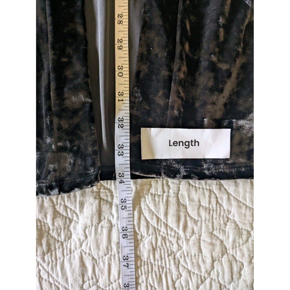 Victoria’s Secret Black M/L Crushed Velvet Open Kimono Robe Coverup Whimsigoth - Picture 8 of 10
